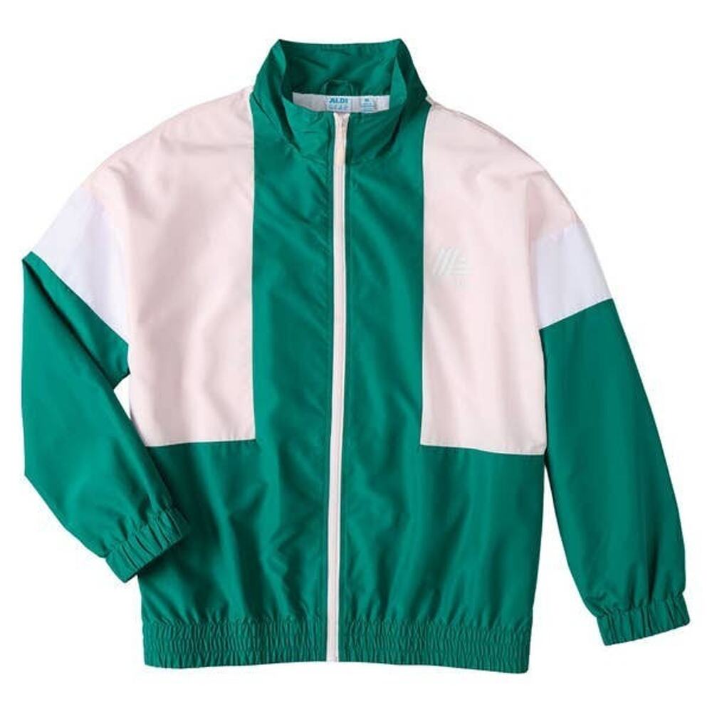 ALDI Gear 50th Anniversary Woman's Green Windbreaker Track Jacket Medium NWT